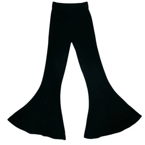 Killstar Black Velvet Flared Bell Bottoms Pants Size Small - Picture 1 of 7